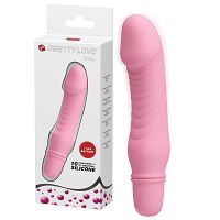 Różowy silikonowy miniwibrator na baterie 10 funkcji - 71839724 - 2