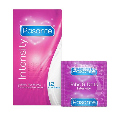 Pasante Intensity prezerwatywy z prążkami i wypustkami 12 szt  - 76176993