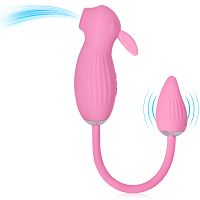 Króliczek z ssącym stymulatorem i jajeczkiem wibrującym - 77453271 - 4