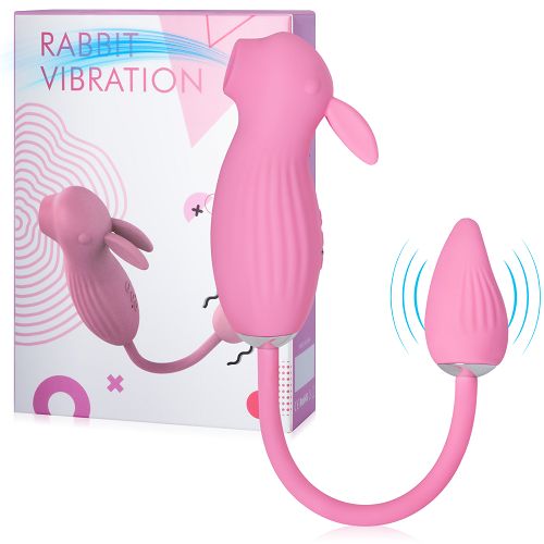 Króliczek z ssącym stymulatorem i jajeczkiem wibrującym - 77453271