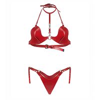 Obsessive Inferro czerwony zestaw stanik + stringi - 74564042 - 2