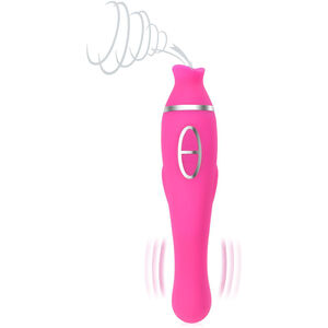 Dwustronny masturbator dla kobiet wibrator g-spot + ssący masażer łechtaczki - 79362021