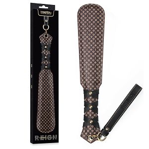 Solidna skórzana packa BDSM z tłoczonym wzorem 20 cm - 79032451