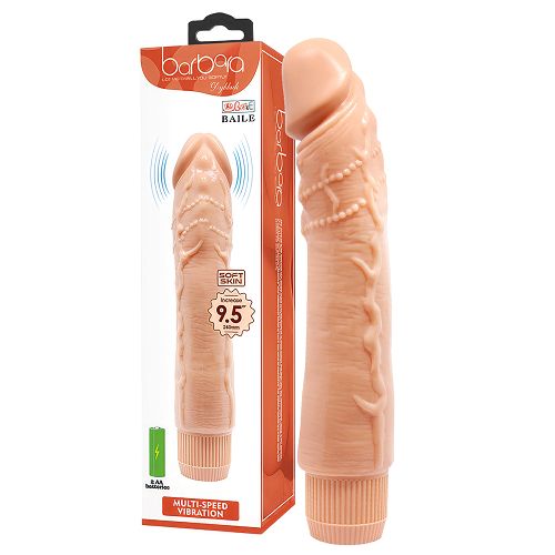 Cielisty realistyczny wibrator z jednostajną wibracją 24 cm - 72964560