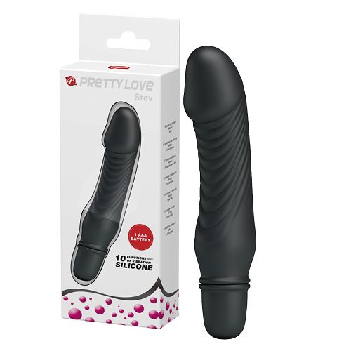 Czarny silikonowy miniwibrator na baterie 10 funkcji - 79218008
