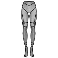 Obsessive rajstopy kabaretki z nadrukiem + otwarty krok - 75331482 - 5