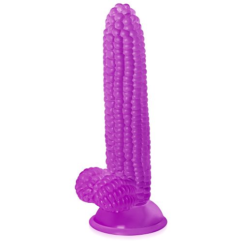 Stymulujące dildo 20 cm fioletowy penis kolba kukurydzy - 70269477