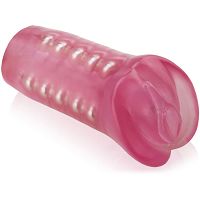 Żelowa sztuczna pochwa tunel rozkoszy z masującymi kulkami wewnątrz - 50858062 - 2