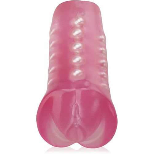 Żelowa sztuczna pochwa tunel rozkoszy z masującymi kulkami wewnątrz - 50858062