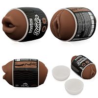 Dwustronny masturbator dla mężczyzn brązowa pochwa i usta - 73146932 - 3