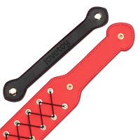 Masywna czerwona packa BDSM ze sznurowaniem 38 cm - 72142572 - 5