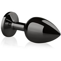 Korek analny ze stali nierdzewnej z kryształem grafitowy - 73202098 - 2