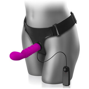 Silikonowy strap on z wibracjami - lbb 022041