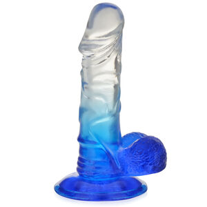 Sztuczny penis 15 cm dwukolorowe dildo na mocnej przyssawce - 75828366