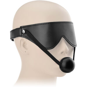 OPASKA NA OCZY + KNEBEL Z KULKĄ MASKA BDSM DO KNEBLOWANIA 2w1 - 70876164