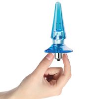 Niebieski korek analny z wibracjami żelowy plug 7 wibracji – 75314694 - 3