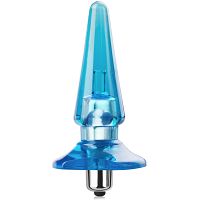 Niebieski korek analny z wibracjami żelowy plug 7 wibracji – 75314694 - 4