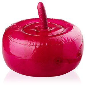 Dmuchany fotel ze sztucznym penisem dildo 15 cm - OUTLET