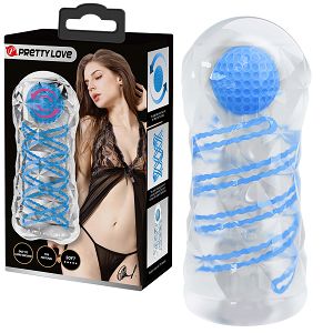 Żelowy ciasny masturbator męski z masującą kulką sztuczna pochwa - 72130798