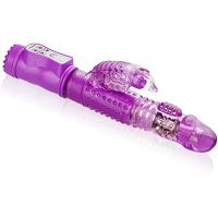 Rotacyjno-posuwisty wibrator z pszczółką – fioletowy penetrator szparki - ffl 10551f - 2