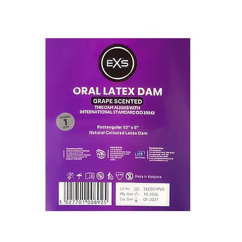 EXS lateksowy koferdam do seksu oralnego winogronowy - 79119239