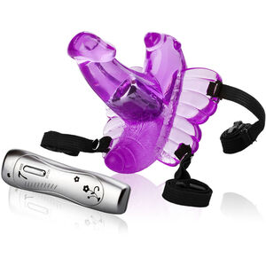 Żelowy masturbator w postaci motylka z penisem - wrw 1012-01