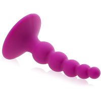 Zagięty silikonowy kulkowy korek, plug analny z przyssawką - 50237802 - 2