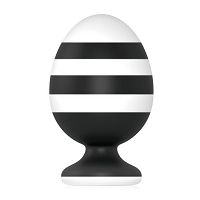 Duży biało-czarny korek analny anal plug na przyssawce 8,3 cm - 76660858 - 2