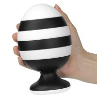 Duży biało-czarny korek analny anal plug na przyssawce 8,3 cm - 76660858 - 6