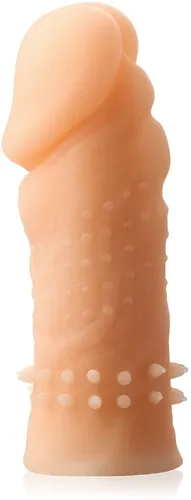 Pogrubiająca realistyczna nakładka na penisa ze stymulatorami – lbb 016002