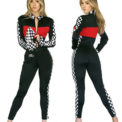 Zmysłowy kombinezon z suwakiem Racer Girl bielizna erotyczna - 76219697