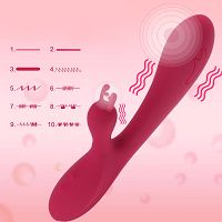 Mocny wibrator z dwoma silnikami - 10 funkcji, elastyczny trzon, wypustka do łechtaczki - 79994071 - 5