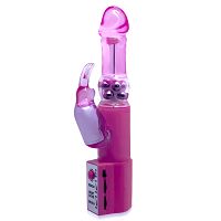 Rotacyjny wibrator ze stymulującym króliczkiem i kulkami 24 cm - 76523033 - 3