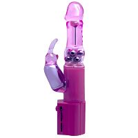 Rotacyjny wibrator ze stymulującym króliczkiem i kulkami 24 cm - 76523033 - 4