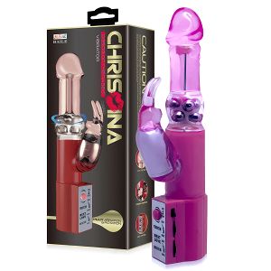 Rotacyjny wibrator ze stymulującym króliczkiem i kulkami 24 cm - 76523033