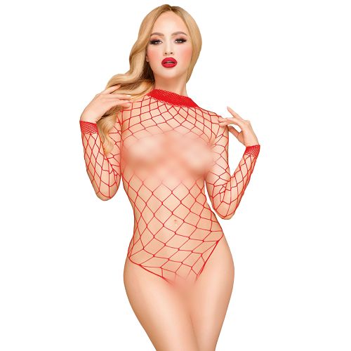 Penthouse Scandalous - siateczkowe kuszące body czerwone - 75869136