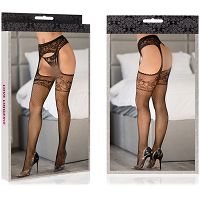 Garter stocking seksowne rajstopy z otwartym krokiem pończochy z pasem - 79961846 - 3