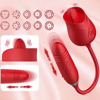 Podwójny masturbator dla kobiet posuwisty penis ruchomy język 77452900 - 3