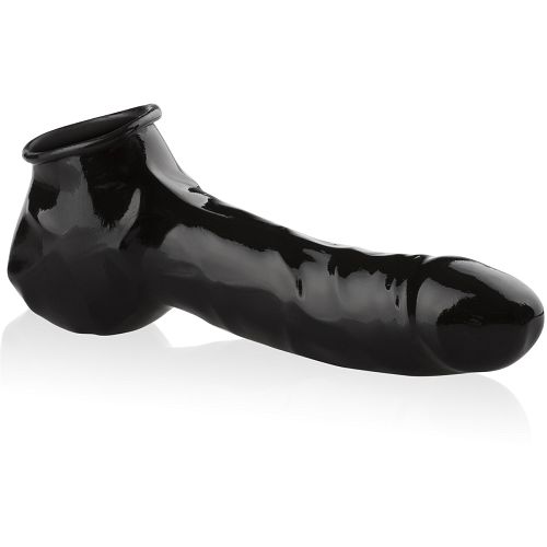 Lateksowa czarna nakładka na penisa i jądra - dsr 0529109