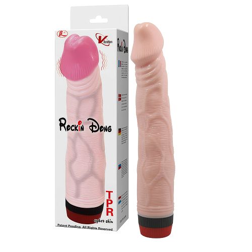 Klasyczny wibrator realistyczny penis z płynną wibracją 22 cm - 79141754