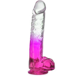 Dwukolorowe dildo 24 cm żelowy sztuczny penis na mocnej przyssawce - 73974127