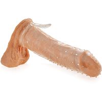 Elastyczna nakładka erekcyjna na penisa cieniutka nasadka stymulująca z wypustkami - 79656627 - 2