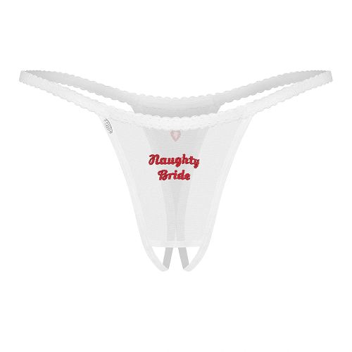 Obsessive Weddya Bride stringi z otwartym krokiem bielizna ślubna - 72431464