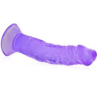 Gruby żylasty penis na mocnej przyssawce wygięte dildo 22 cm - 79433220 - 2