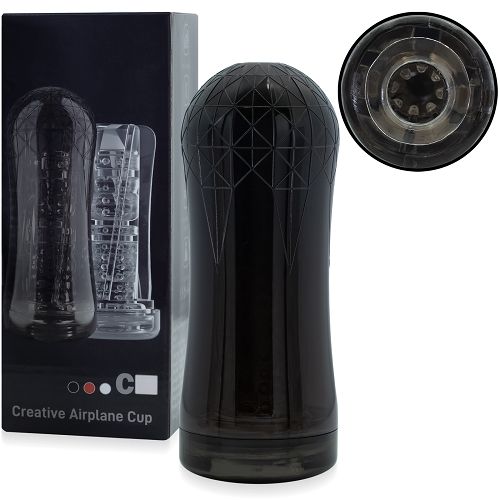 Sztuczna żelowa pochwa w czarnej tubie wnętrze z wypustkami - 72738661