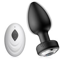 Zestaw czarnych korków analnych  3 klasyczne + wibrujący - 76928285 - 3