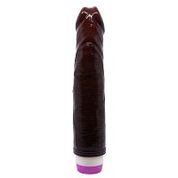 Realistyczny anatomiczny wibrator brązowy penis z pokrętłem 21,5 cm - 77388198 - 4