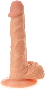 Żylaste dildo na przyssawce realistyczny penis z jądrami - 78348259