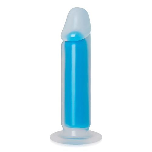 Niebieskie fluorescencyjne dildo penis 22 cm świeci w ciemności - 72562518