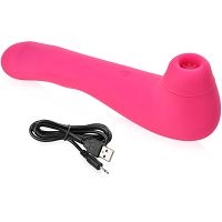 Ssący masażer do łechtaczki + wibrator g-spot z funkcją grzania do 45stc, masturbator 2w1 - 79267537 - 2